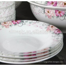 customized printed porcelain omega plate for food or soup